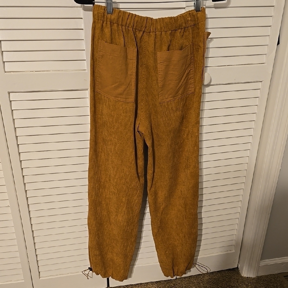 ELODIE Womens Tan Corduroy Relaxed-Fit Pants NWT - Picture 3 of 4